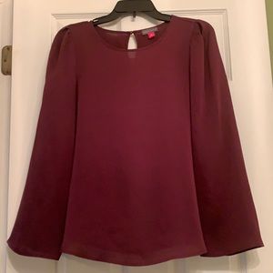 Burgundy Vince Camuto long sleeve blouse.